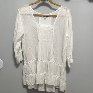 JP and Mattie Women's White Blouse size small white 100% cotton